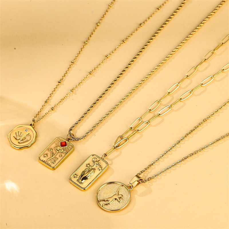Ig Style French Style Flower Stainless Steel Plating 18k Gold Plated Pendant Necklace display picture 4
