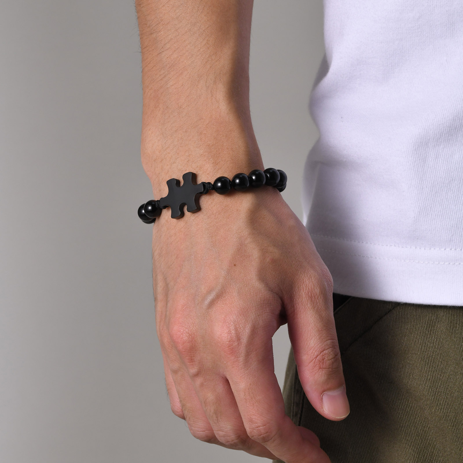 Simple Style Streetwear Jigsaw 304 Stainless Steel Men's Bracelets display picture 9