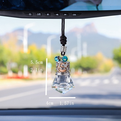 Einfaches Mehrfarbiges Transparentes Geometrisches Muster Kristall Auto Innenraum Klimaanlage Entlüftung Parfüm Flasche Hängende Ornamente display picture 9