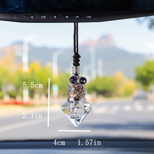 Simple Multi-color Transparent Geometric Pattern Crystal Car Interior Car Air Conditioning Vent Perfume Bottle Hanging Ornaments display picture 14