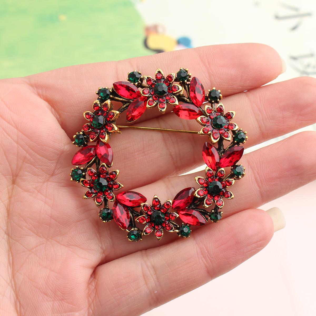 Elegant Sweet Plant Alloy Inlay Crystal Rhinestones Unisex Brooches display picture 4