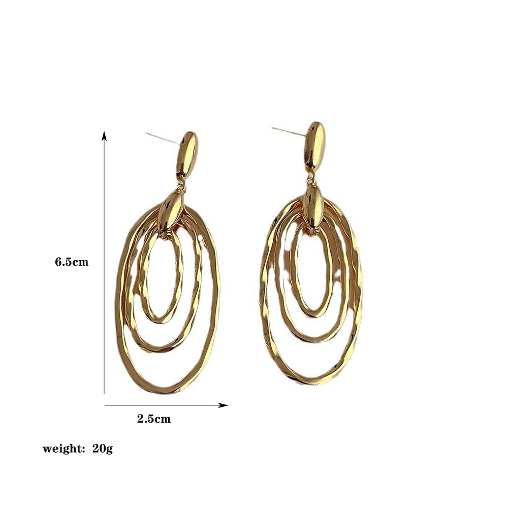 1 Piece Simple Style Oval Plating Copper 18k Gold Plated White Gold Plated Drop Earrings display picture 1