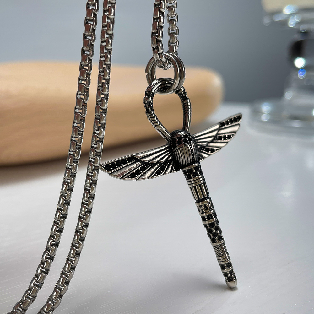 Hip-Hop Dragonfly Stainless Steel No Inlay Men's Pendant Necklace display picture 5