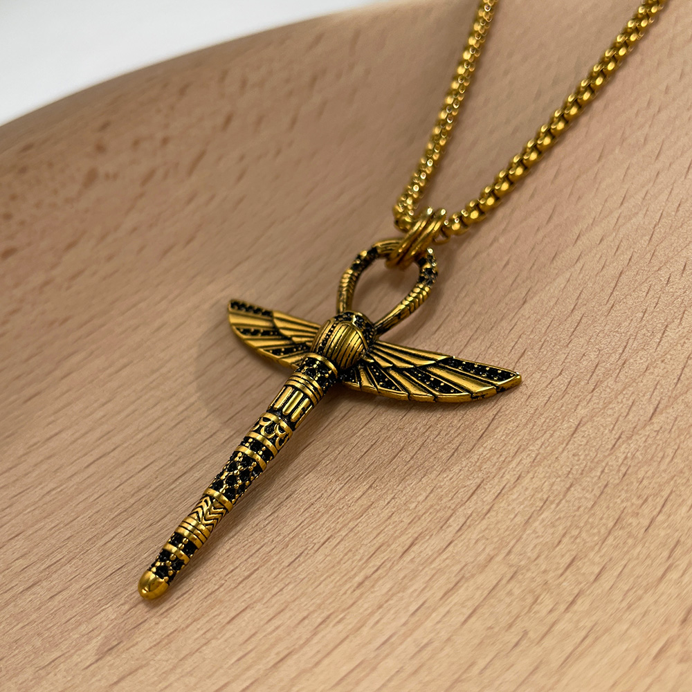 Hip-Hop Dragonfly Stainless Steel No Inlay Men's Pendant Necklace display picture 7