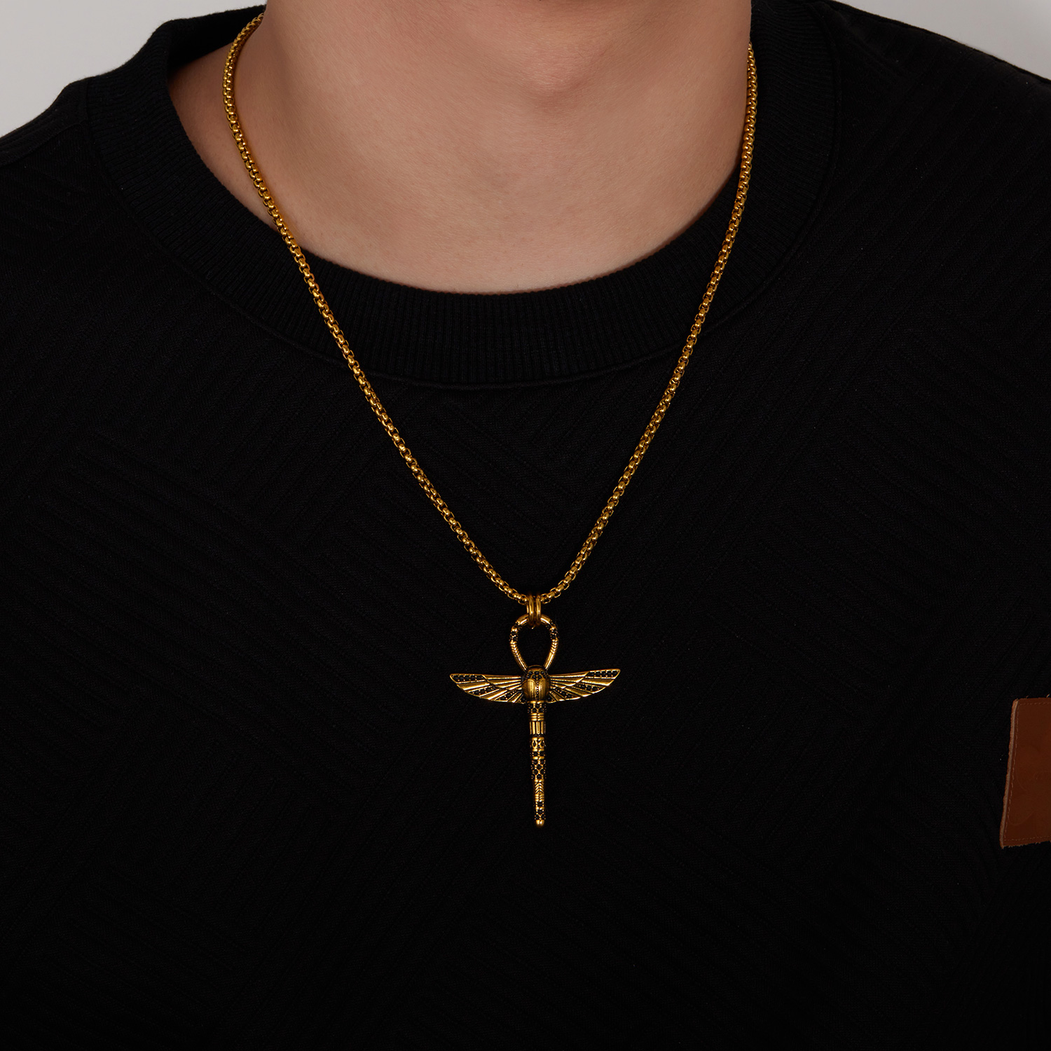 Hip-Hop Dragonfly Stainless Steel No Inlay Men's Pendant Necklace display picture 10