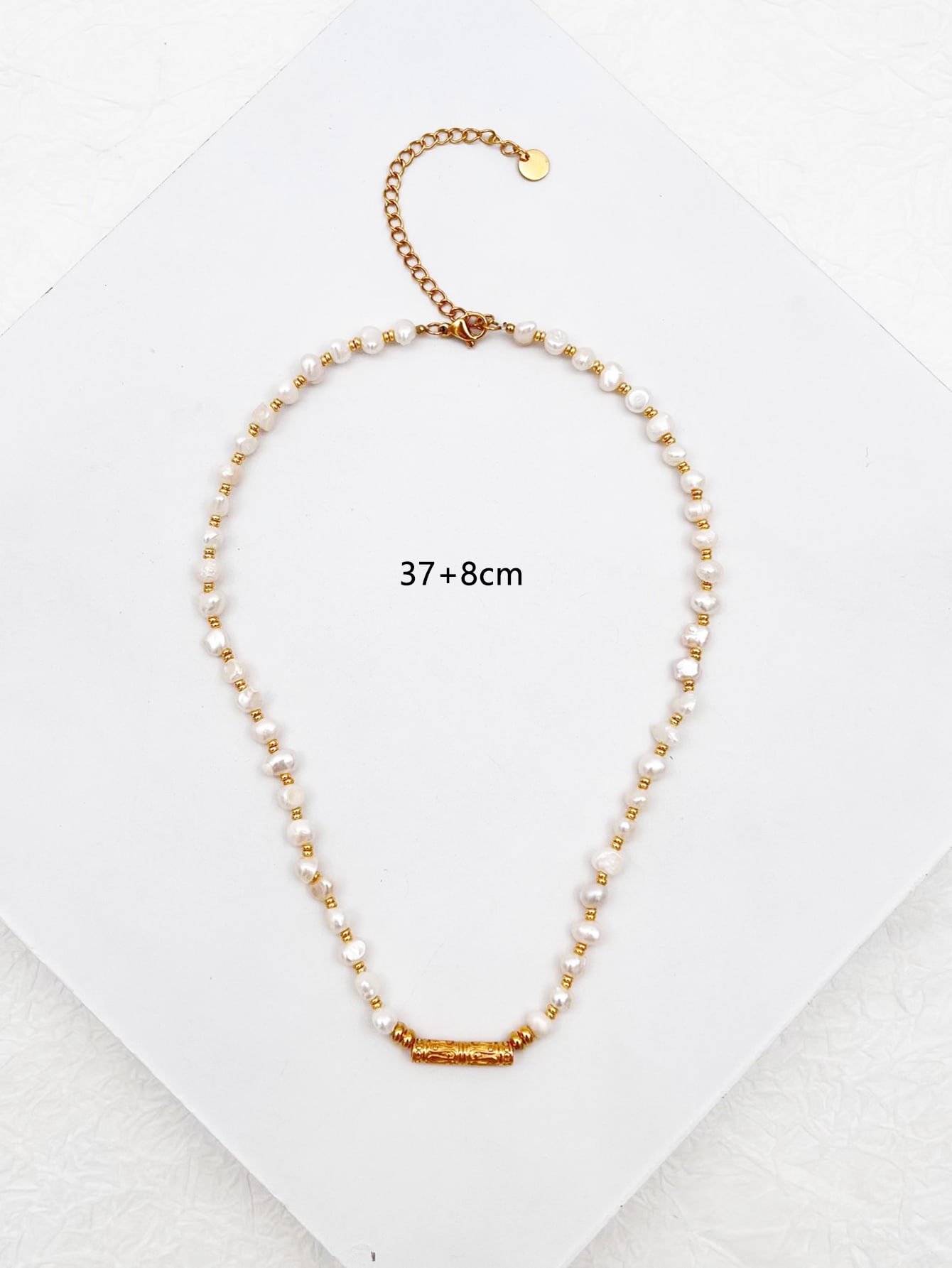 304 Stainless Steel Freshwater Pearl 14K Gold Plated Elegant Simple Style Beaded Plating Round Necklace display picture 1