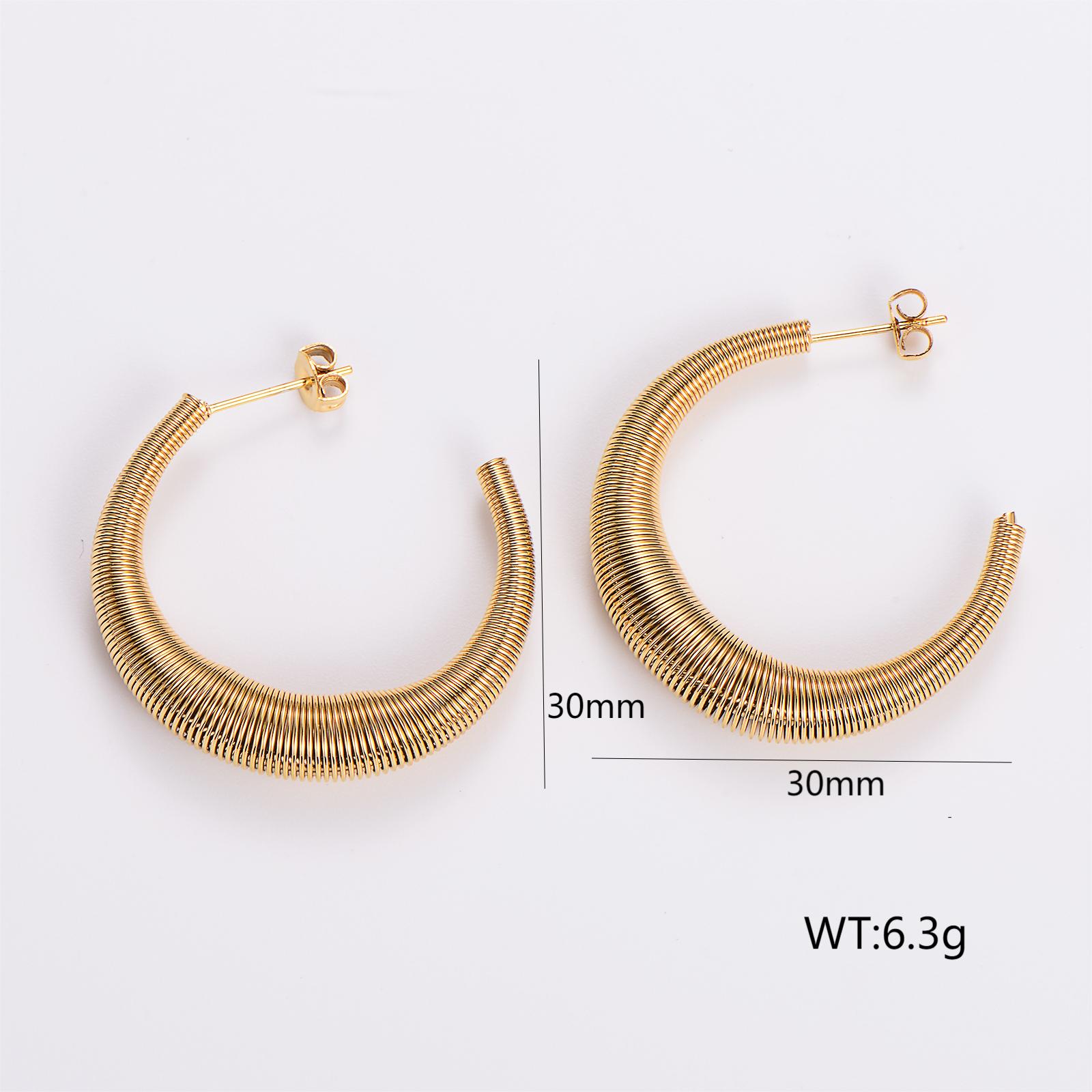 1 Pair Retro Exaggerated Solid Color Plating 304 Stainless Steel 18K Gold Plated Ear Studs display picture 3