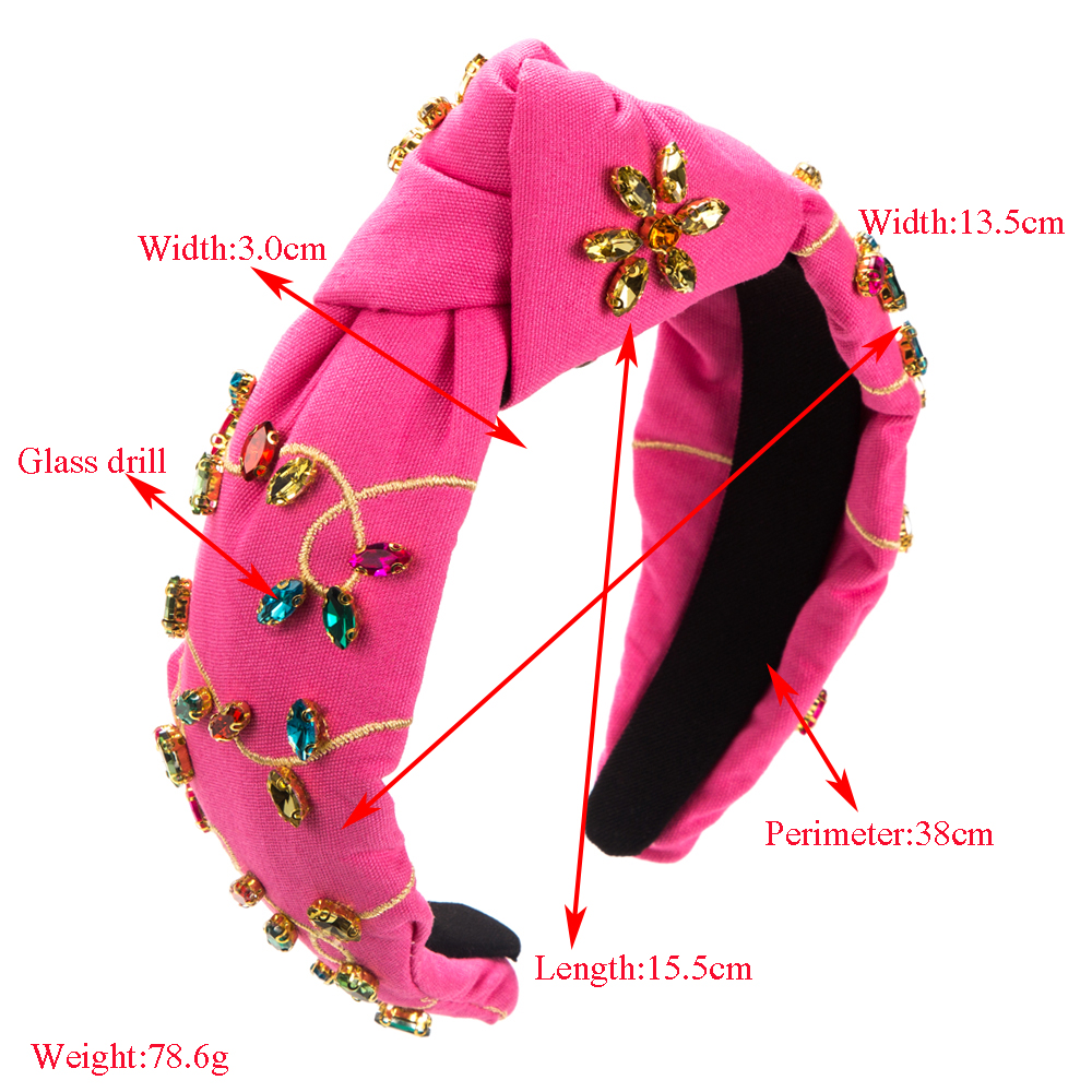 Women's Elegant Luxurious Flower Cloth Inlay Rhinestones Glass Hair Band display picture 1