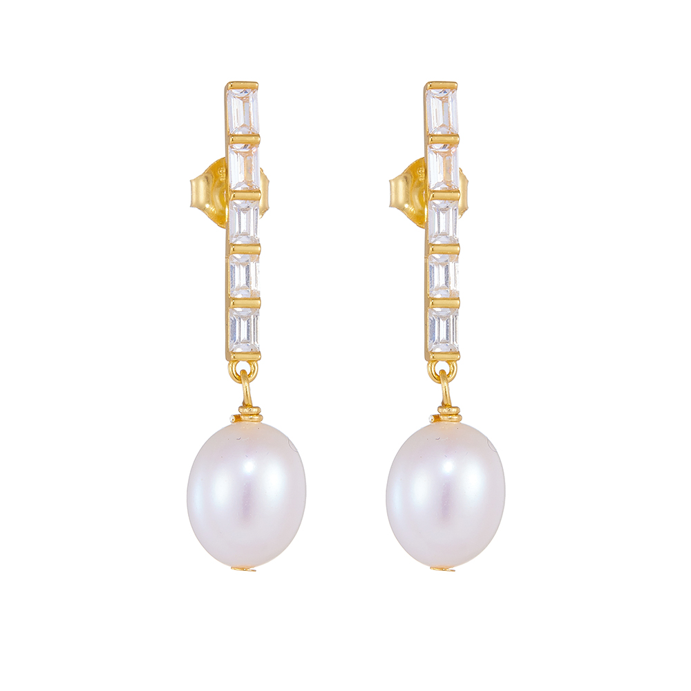 1 Pair Ig Style Sweet Geometric Solid Color Plating Inlay Sterling Silver Pearl Zircon 14k Gold Plated Rhodium Plated Drop Earrings display picture 8