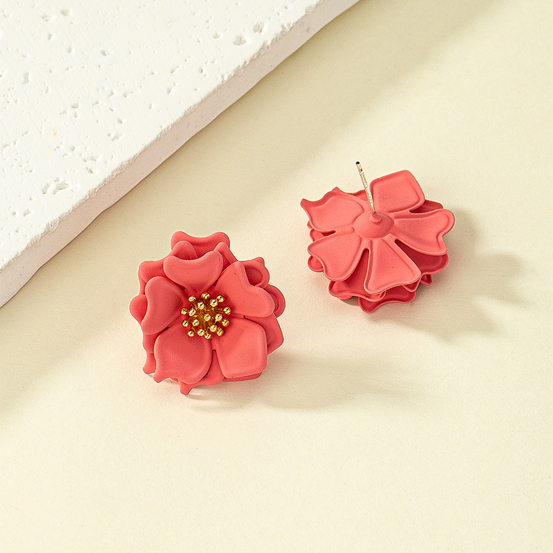 1 Pair Cute Pastoral Flower Iron Ear Studs display picture 4