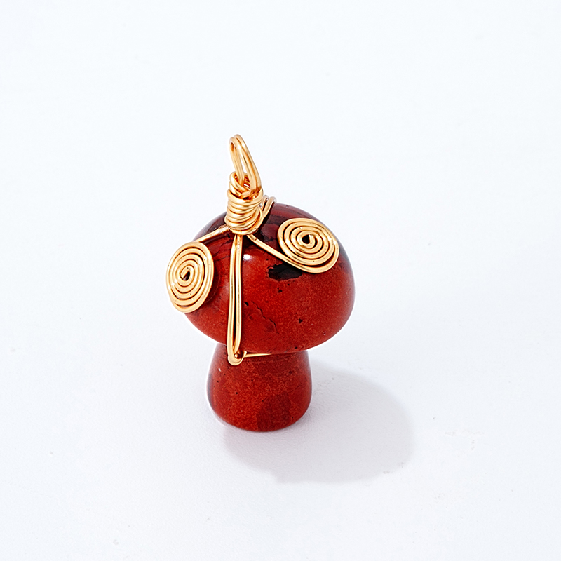 Cute Simple Style Mushroom 304 Stainless Steel Natural Stone Copper K Gold Plated Women's Charms Necklace display picture 4