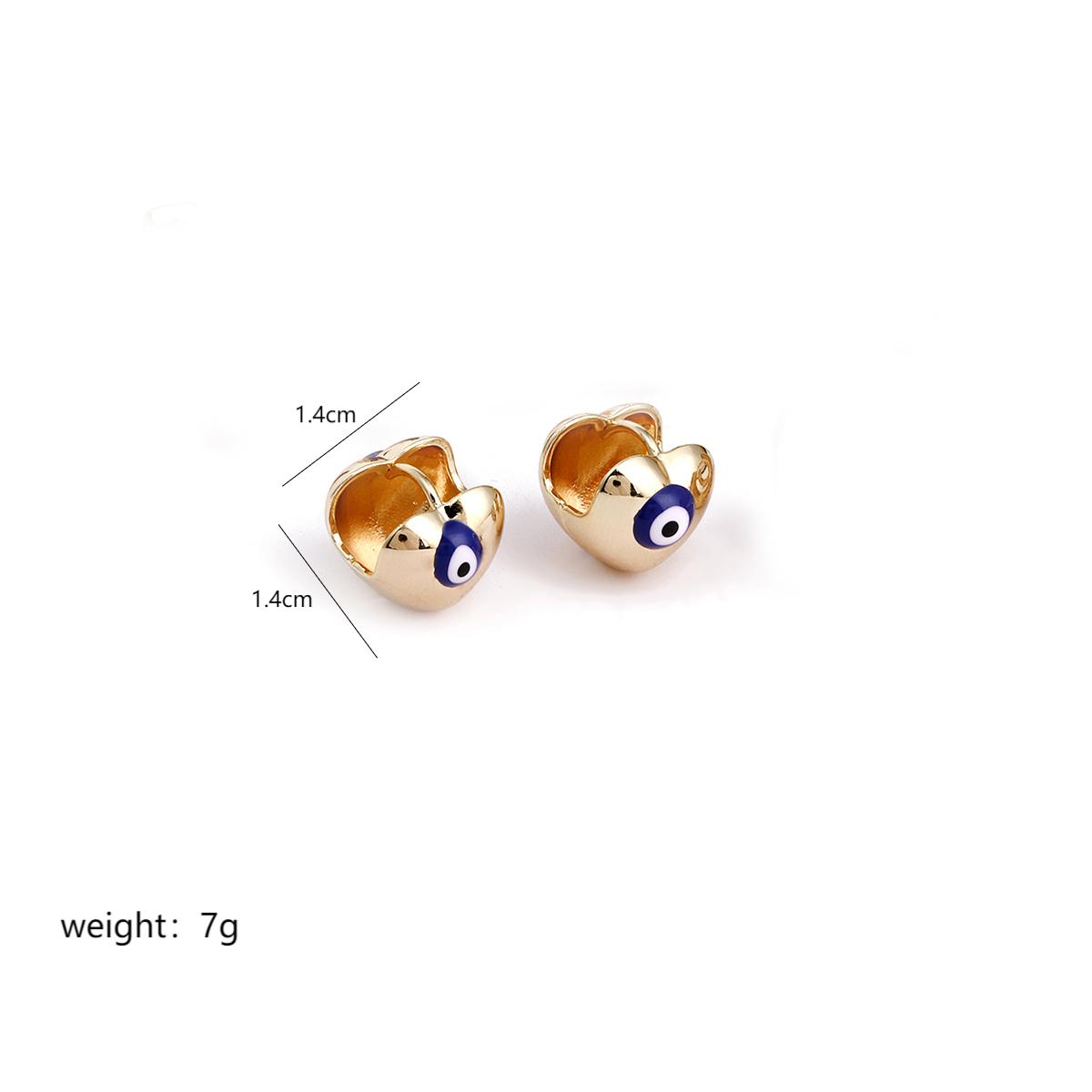 1 Pair Casual Simple Style Commute Heart Shape Key Enamel Plating Inlay Stainless Steel Copper Zircon 18k Gold Plated Earrings display picture 8
