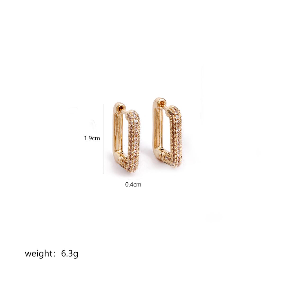 1 Pair Casual Simple Style Commute Heart Shape Key Enamel Plating Inlay Stainless Steel Copper Zircon 18k Gold Plated Earrings display picture 3