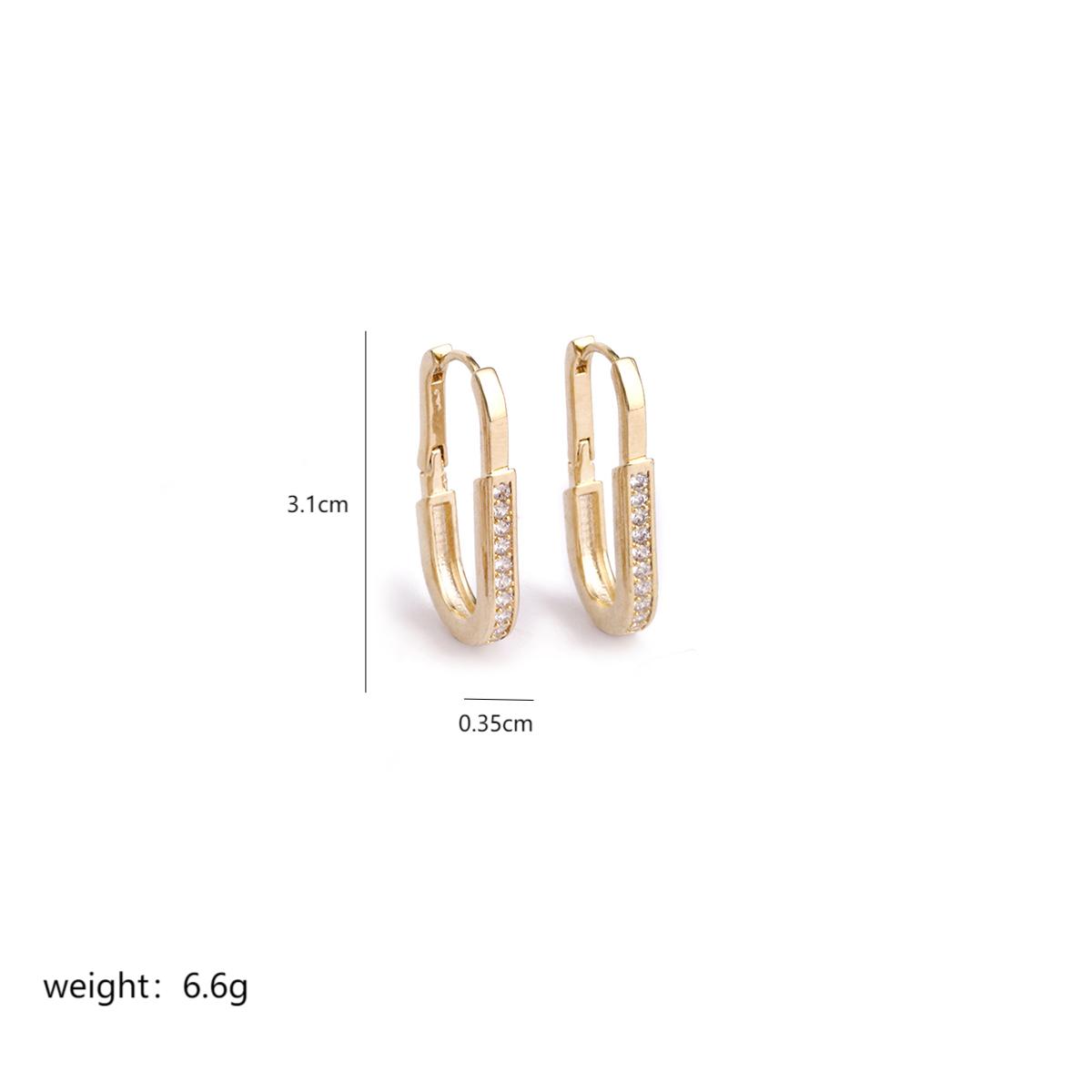 1 Pair Casual Simple Style Commute Heart Shape Key Enamel Plating Inlay Stainless Steel Copper Zircon 18k Gold Plated Earrings display picture 4