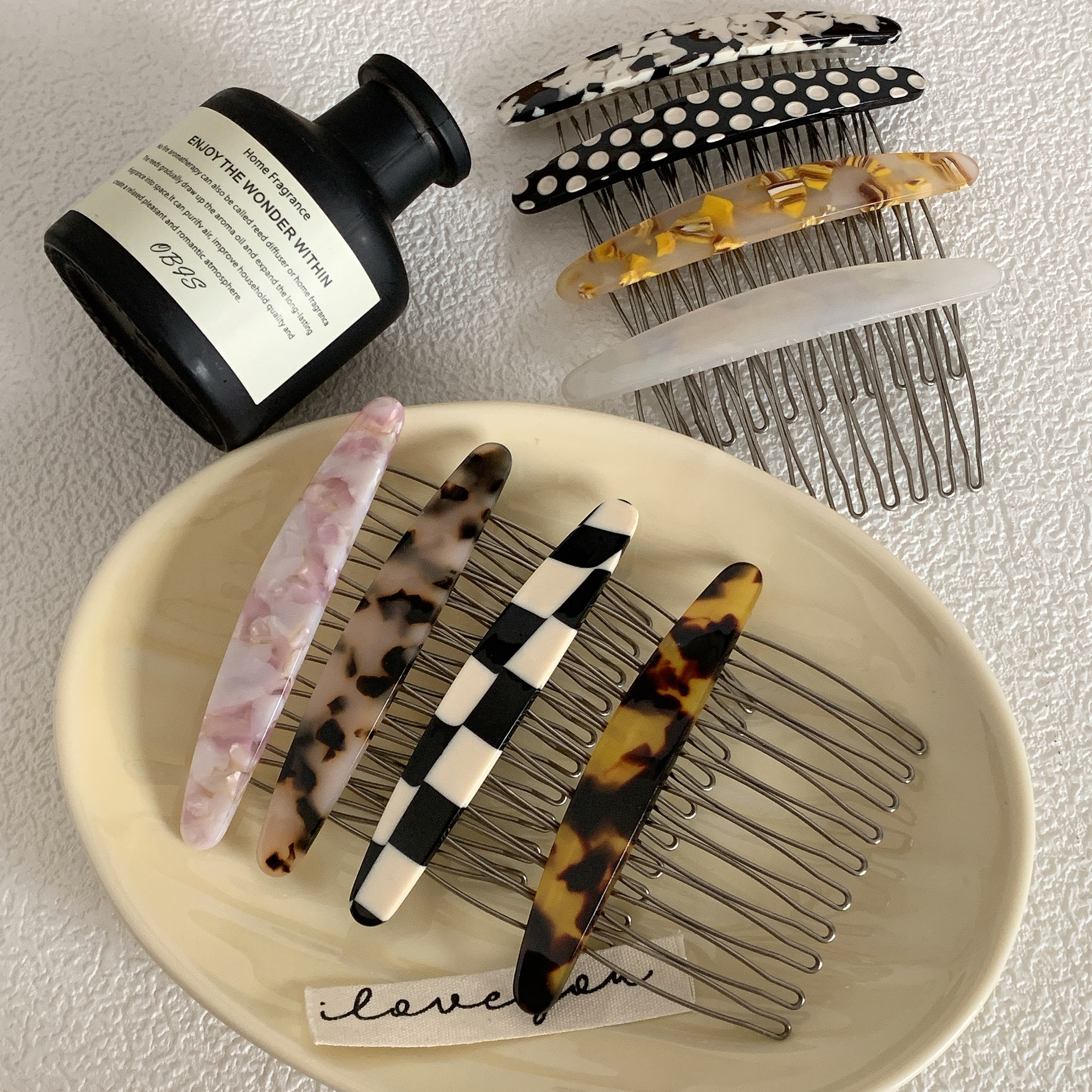 Women's Vintage Style Geometric Color Block Alloy Acetic Acid Sheets Insert Comb display picture 2