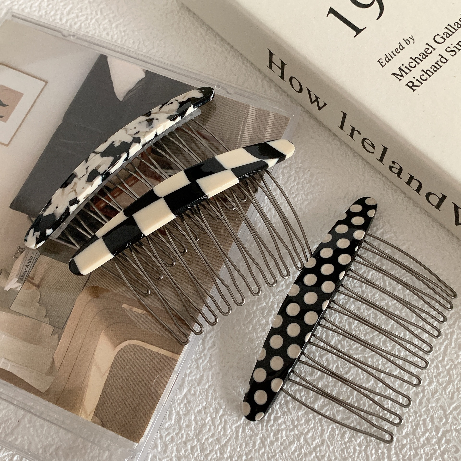 Women's Vintage Style Geometric Color Block Alloy Acetic Acid Sheets Insert Comb display picture 3