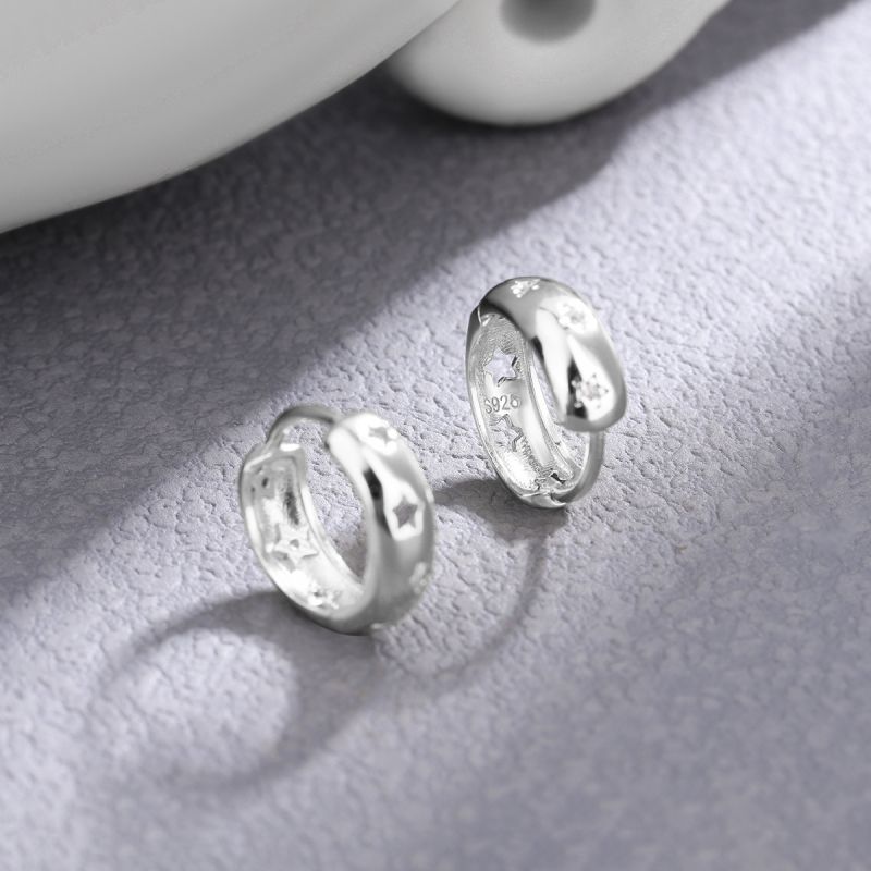 1 Pair Elegant Star Plating Inlay Sterling Silver Zircon Earrings display picture 3