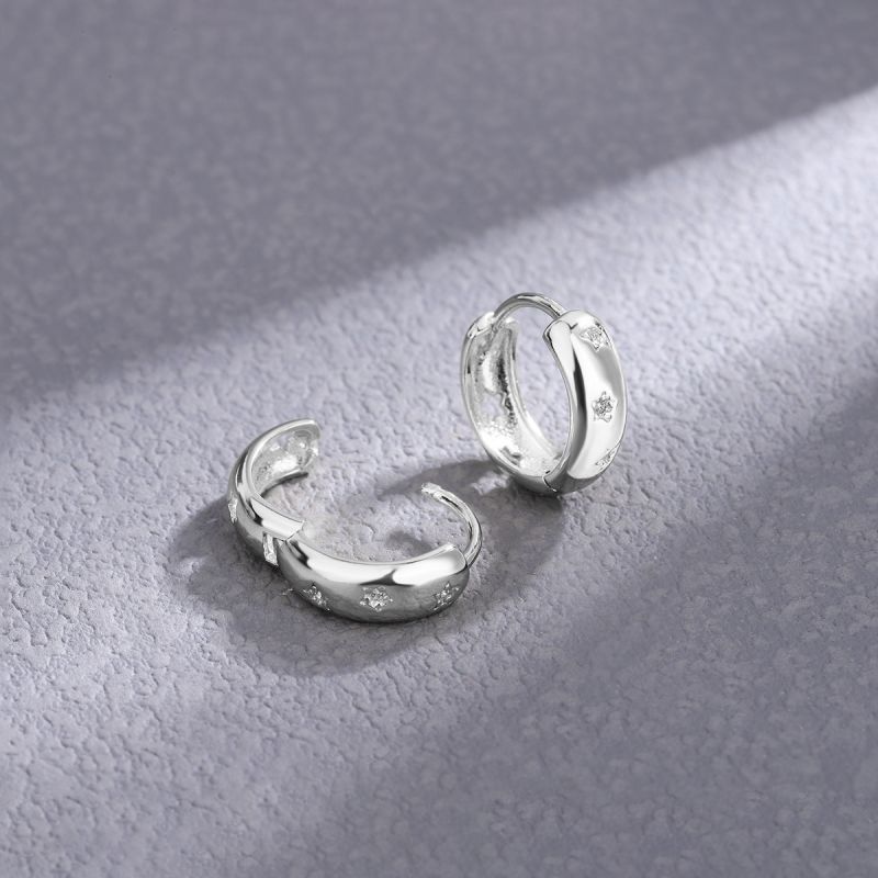 1 Pair Elegant Star Plating Inlay Sterling Silver Zircon Earrings display picture 6