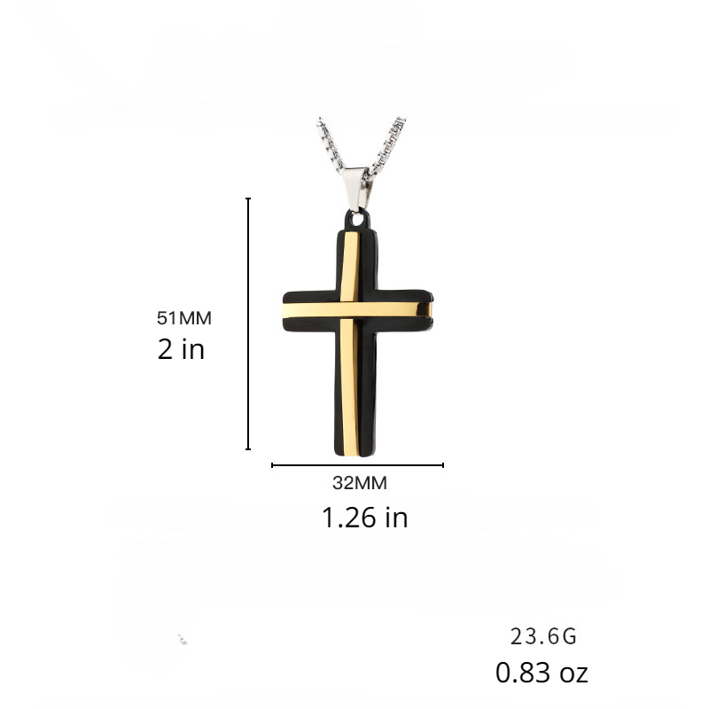 Vacation Rock Streetwear Cross Stainless Steel Plating 24k Gold Plated Unisex Pendant Necklace display picture 3