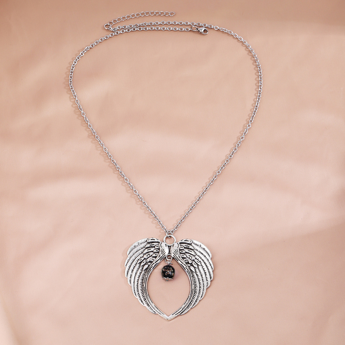 Casual Punk Wings Stainless Steel Alloy Glass Women's Pendant Necklace display picture 6