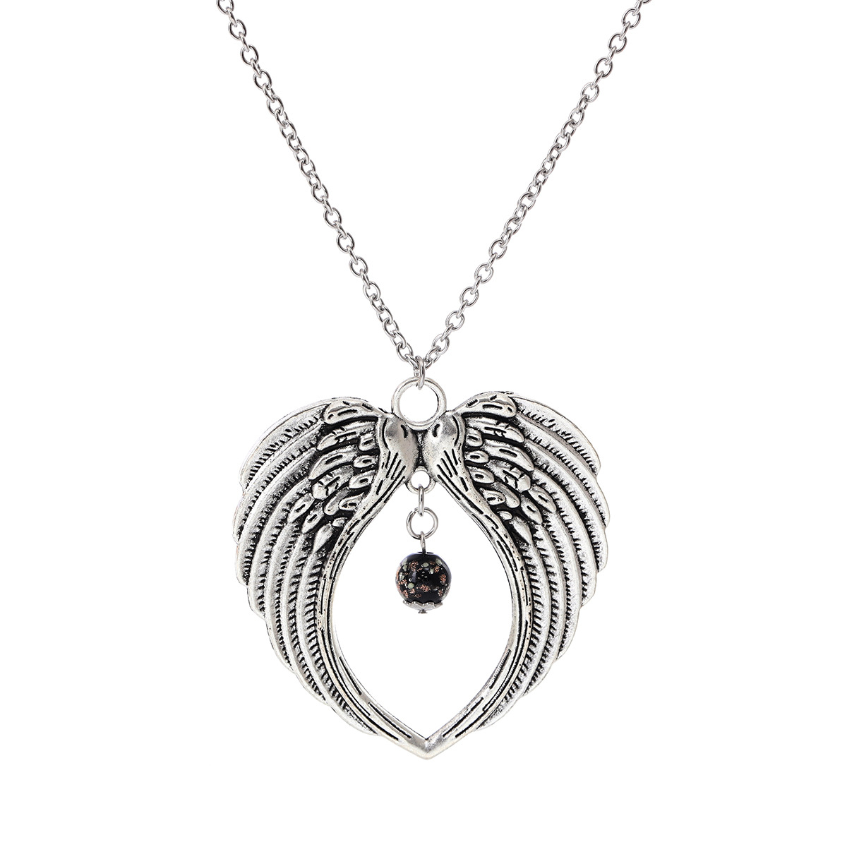 Casual Punk Wings Stainless Steel Alloy Glass Women's Pendant Necklace display picture 8