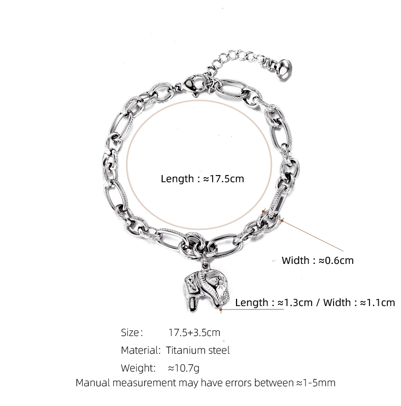 Retro Animal Elephant 304 Stainless Steel Silver Plated None Bracelets In Bulk display picture 1