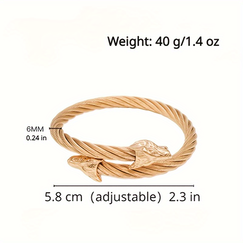 Hip-hop Rock Animal Wolf Stainless Steel Twist Plating 18k Gold Plated Men's display picture 8