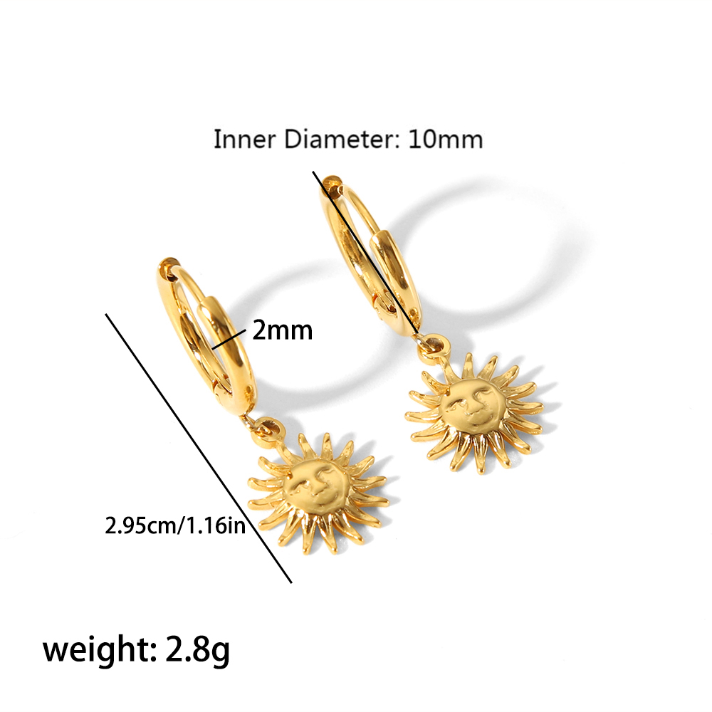 1 Pair Vintage Style Sun Bee Butterfly Polishing Plating 304 Stainless Steel Drop Earrings display picture 9