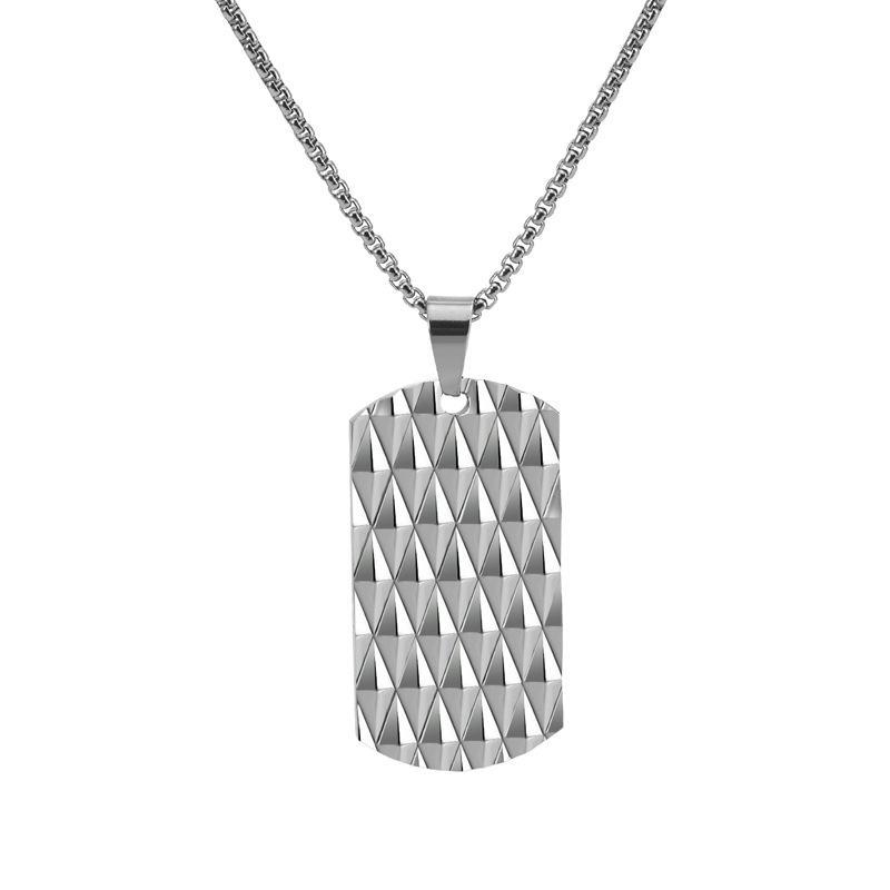 Hip-hop Simple Style Rhombus Stainless Steel Polishing Men's Pendant Necklace display picture 3