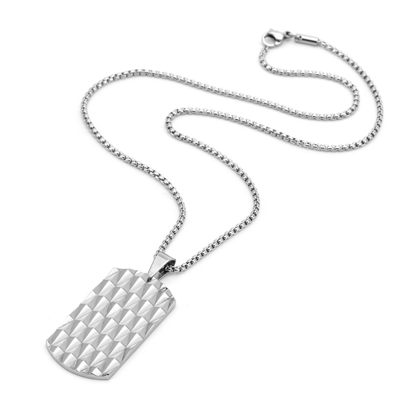 Hip-hop Simple Style Rhombus Stainless Steel Polishing Men's Pendant Necklace display picture 4