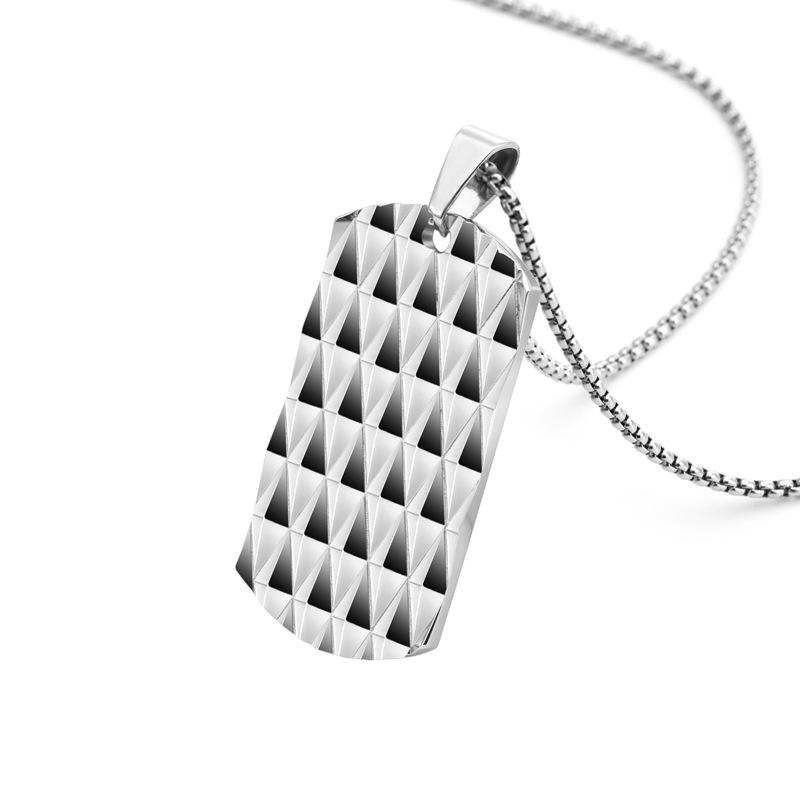 Hip-hop Simple Style Rhombus Stainless Steel Polishing Men's Pendant Necklace display picture 5