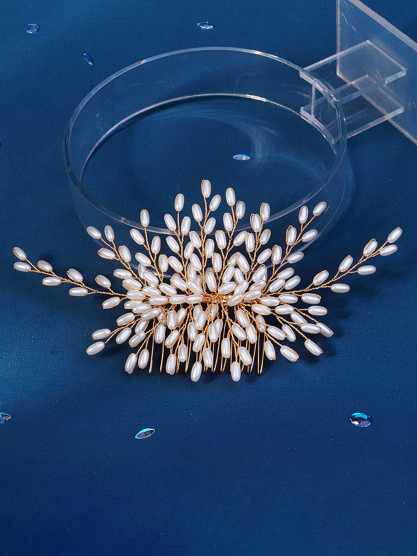Women's Elegant Sweet Flower Imitation Pearl Copper Insert Comb display picture 1