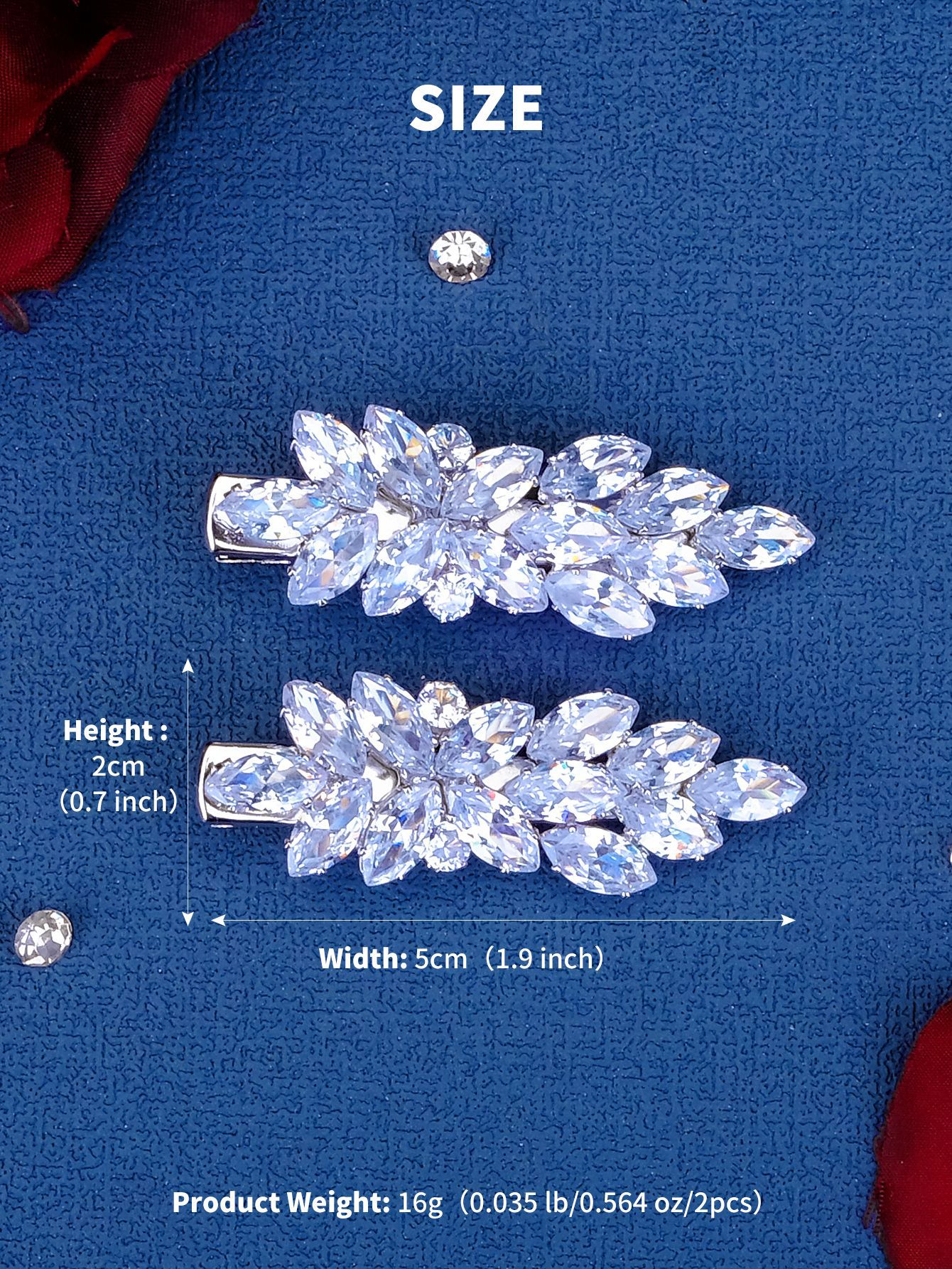 Women's Elegant Sweet Solid Color Alloy Plating Inlay Rhinestones Hair Clip display picture 4