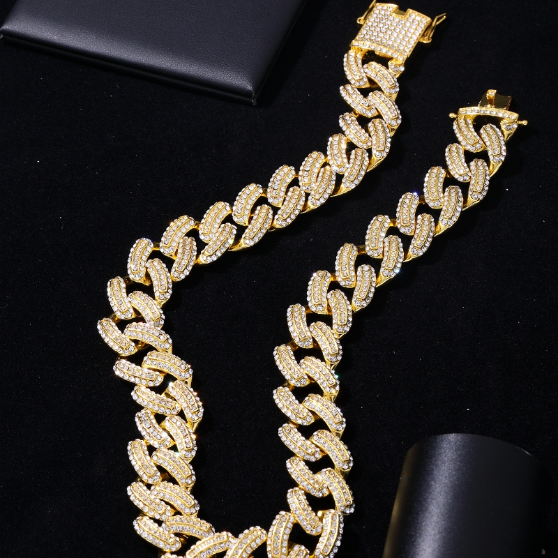 Hip-hop Punk Solid Color Copper Zircon Bracelets Necklace In Bulk display picture 7