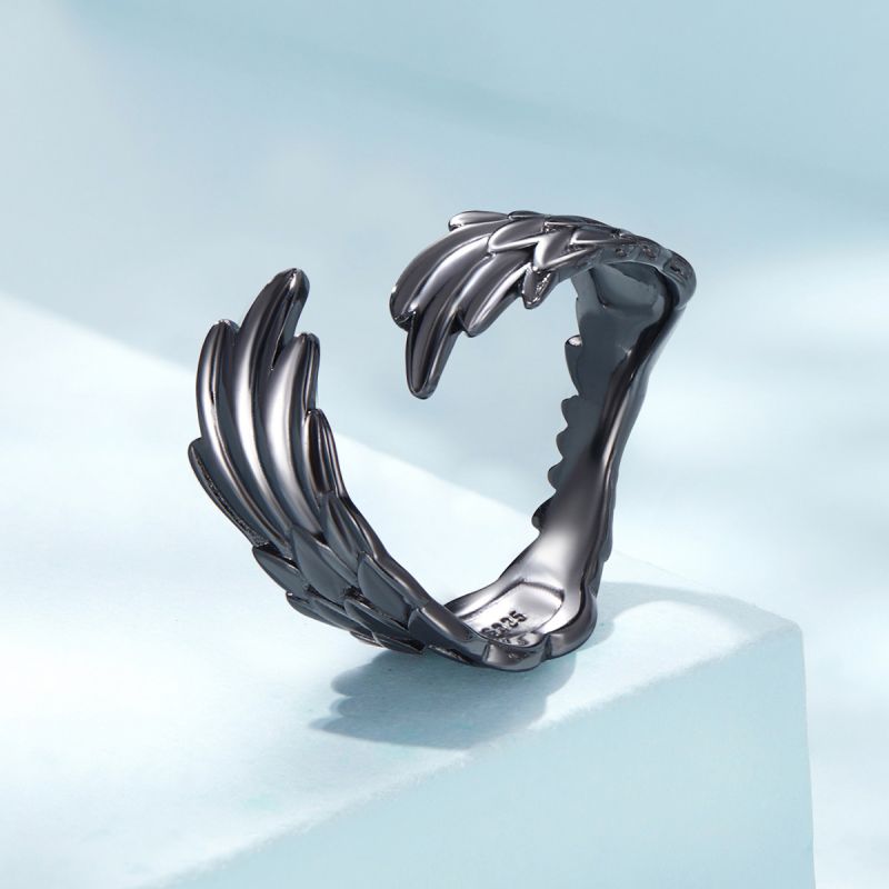 Vintage Style Wings Sterling Silver Plating Silver Plated Men's Open Rings display picture 2