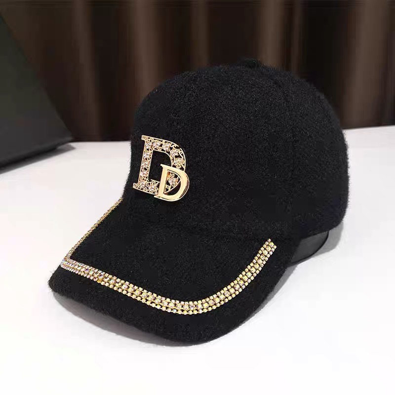 Women's Elegant Embroidery Commute Four Leaf Clover Letter Embroidery Metal Button Big Eaves Baseball Cap display picture 7