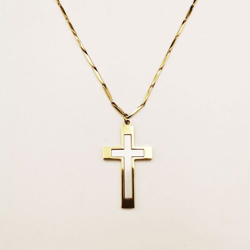 Vintage Style Cross Stainless Steel Women's Pendant Necklace display picture 1