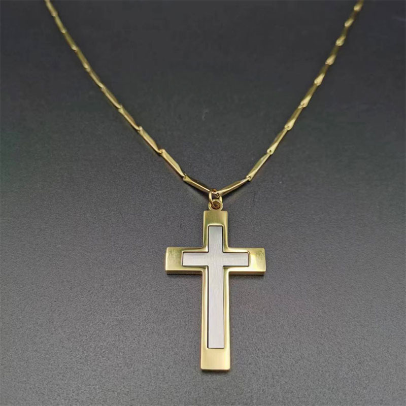Vintage Style Cross Stainless Steel Women's Pendant Necklace display picture 2