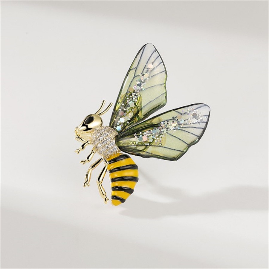 Mignon Abeille Alliage Émail Incruster Strass Femmes Broches display picture 2