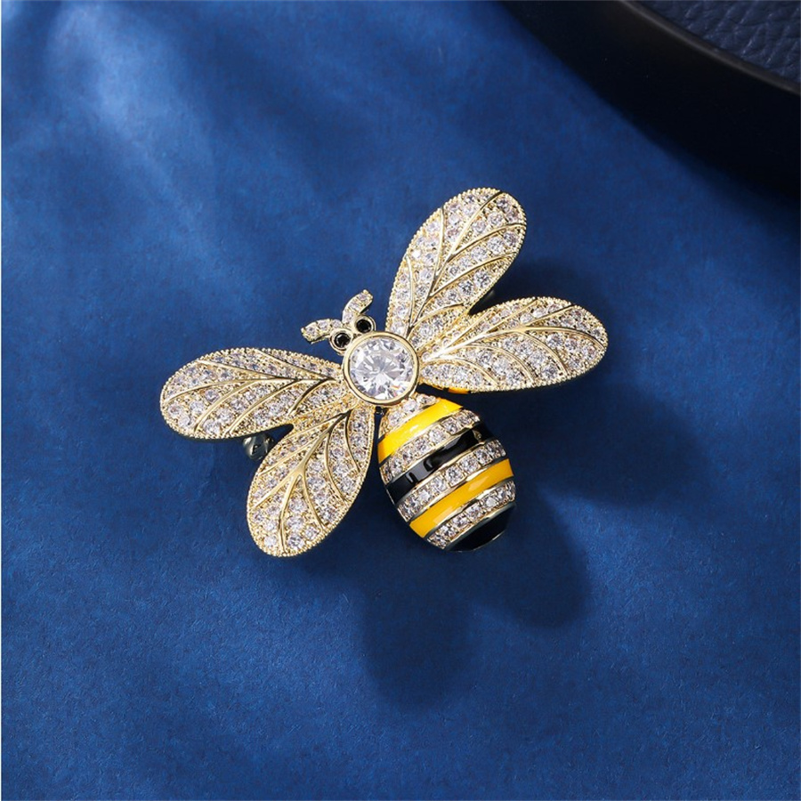 Sucré Abeille Alliage Placage Incruster Strass Femmes Broches display picture 2