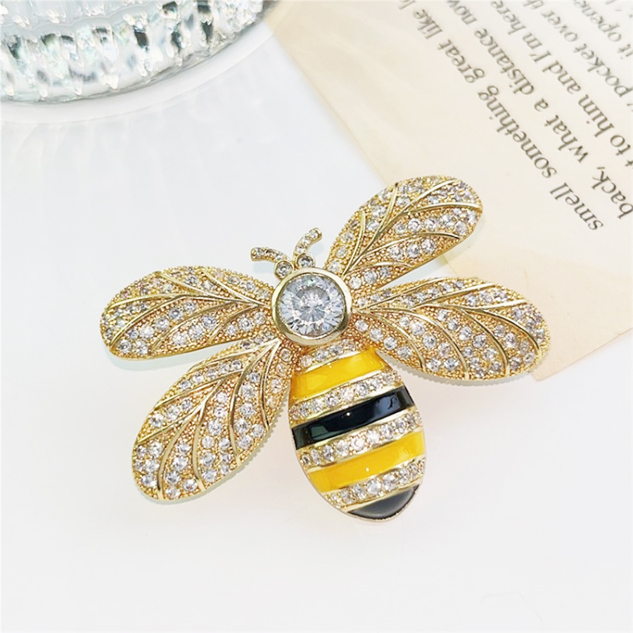 Sucré Abeille Alliage Placage Incruster Strass Femmes Broches display picture 1