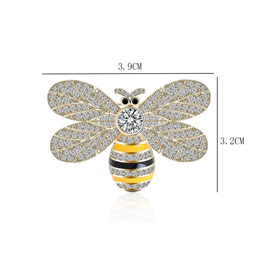 Sweet Bee Alloy Plating Inlay Rhinestones Women's Brooches display picture 4