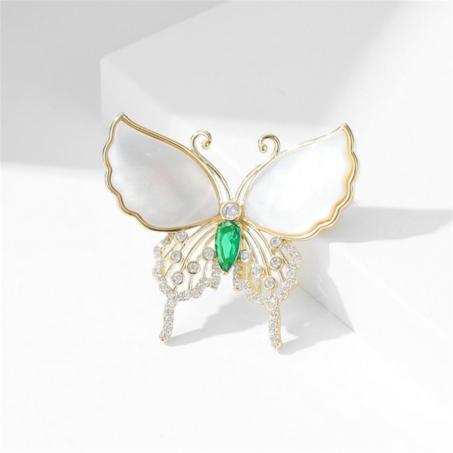 Vintage Style Butterfly Arylic Alloy Plating Women's Brooches display picture 6
