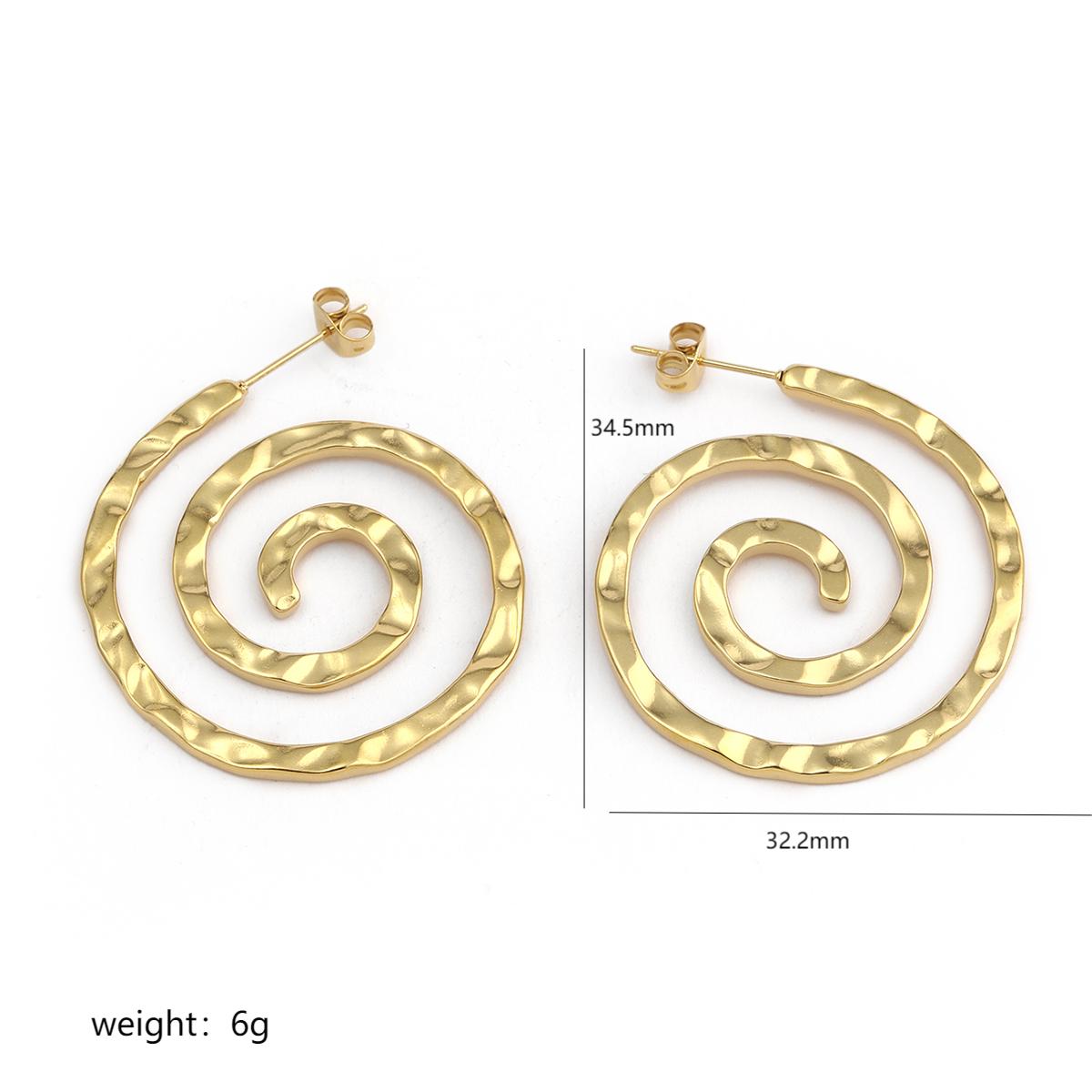 1 Pair Original Design Simple Style Circle Polishing Plating Stainless Steel 18K Gold Plated Ear Studs display picture 2
