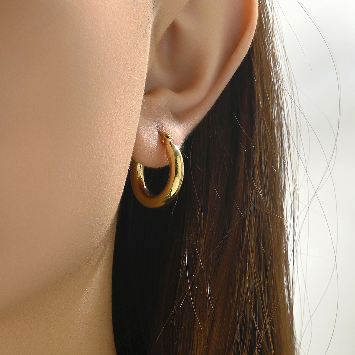 1 Pair Sweet Simple Style Solid Color Twist 201 Stainless Steel 18K Gold Plated Earrings display picture 13