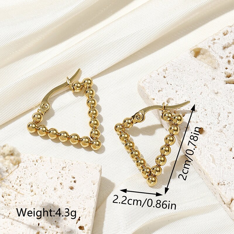 1 Pair Vintage Style Simple Style Solid Color Plating Stainless Steel 18k Gold Plated Earrings display picture 4