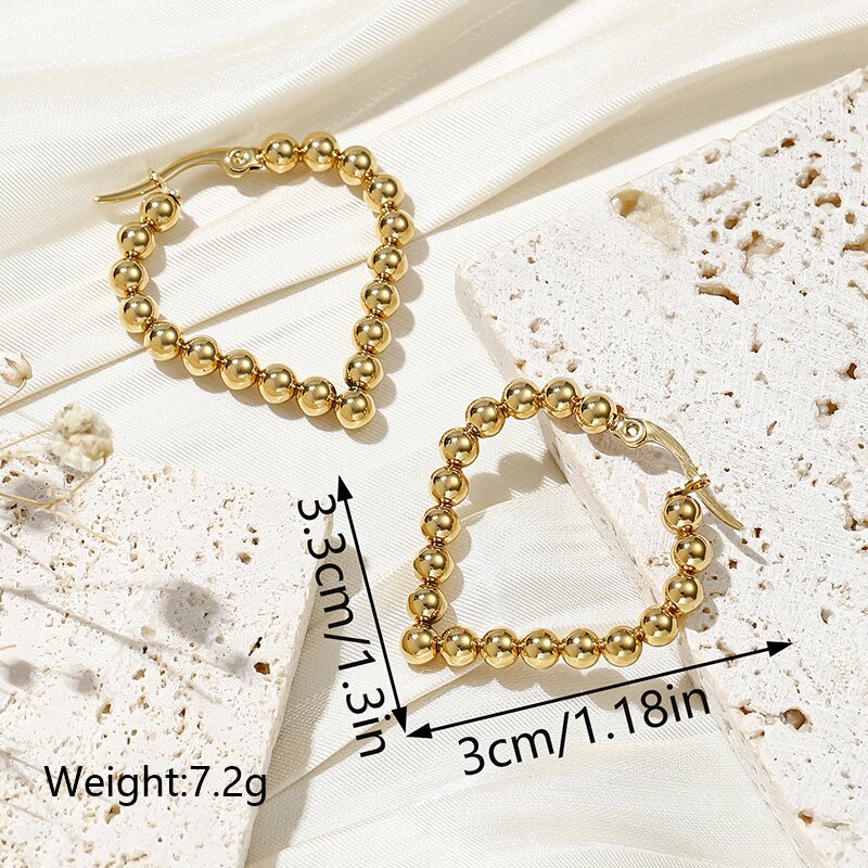 1 Pair Vintage Style Simple Style Solid Color Plating Stainless Steel 18k Gold Plated Earrings display picture 1