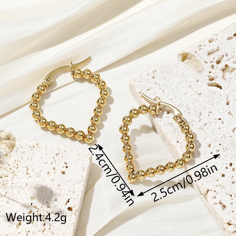 1 Pair Vintage Style Simple Style Solid Color Plating Stainless Steel 18k Gold Plated Earrings display picture 3