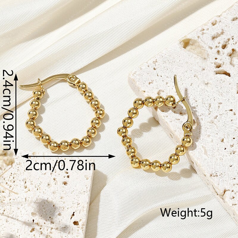 1 Pair Vintage Style Simple Style Solid Color Plating Stainless Steel 18k Gold Plated Earrings display picture 7