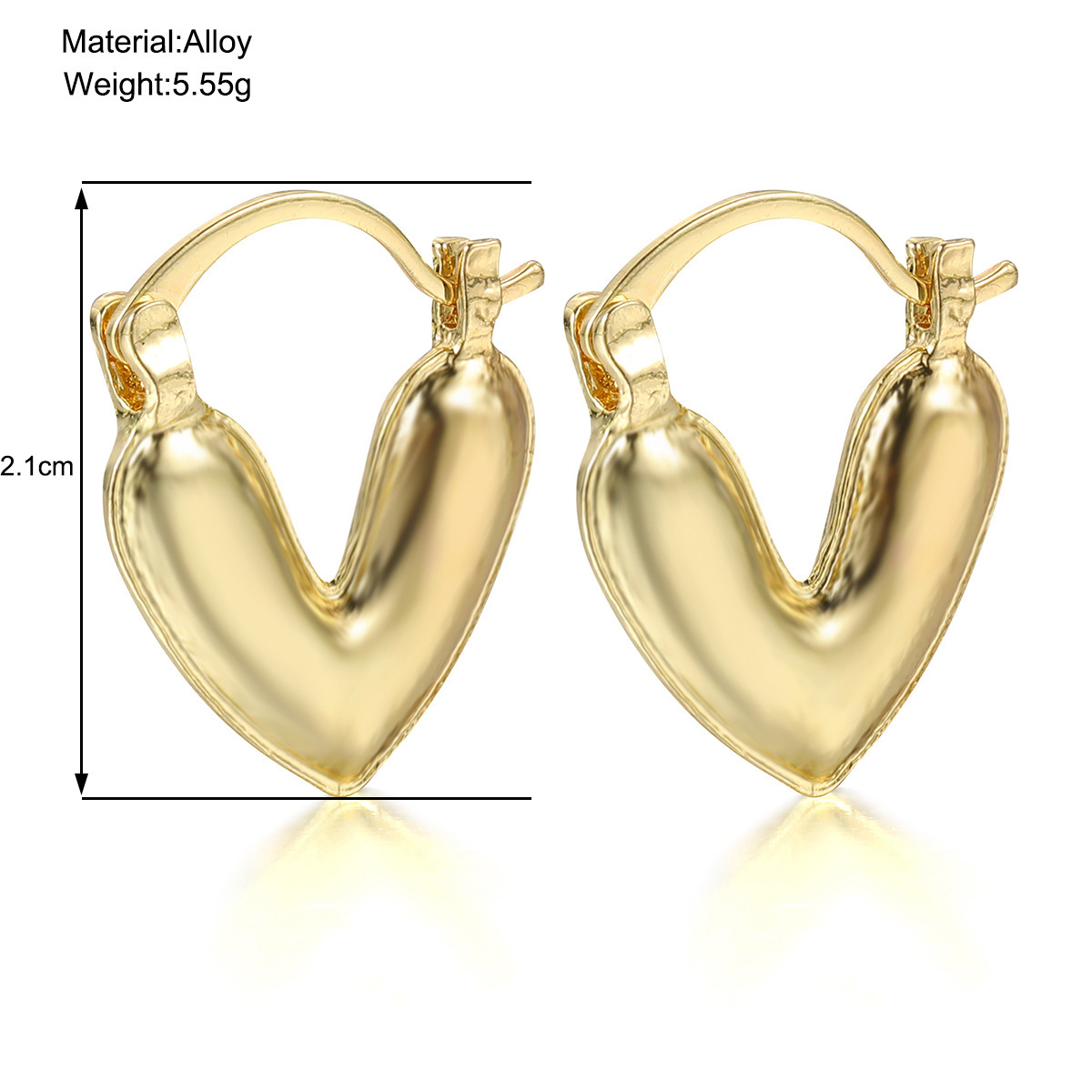 Wholesale Jewelry Ig Style Sweet Heart Shape Alloy Plating Earrings display picture 4
